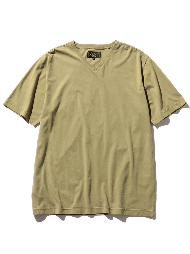Beams Plus Olive V Neck T-Shirt
