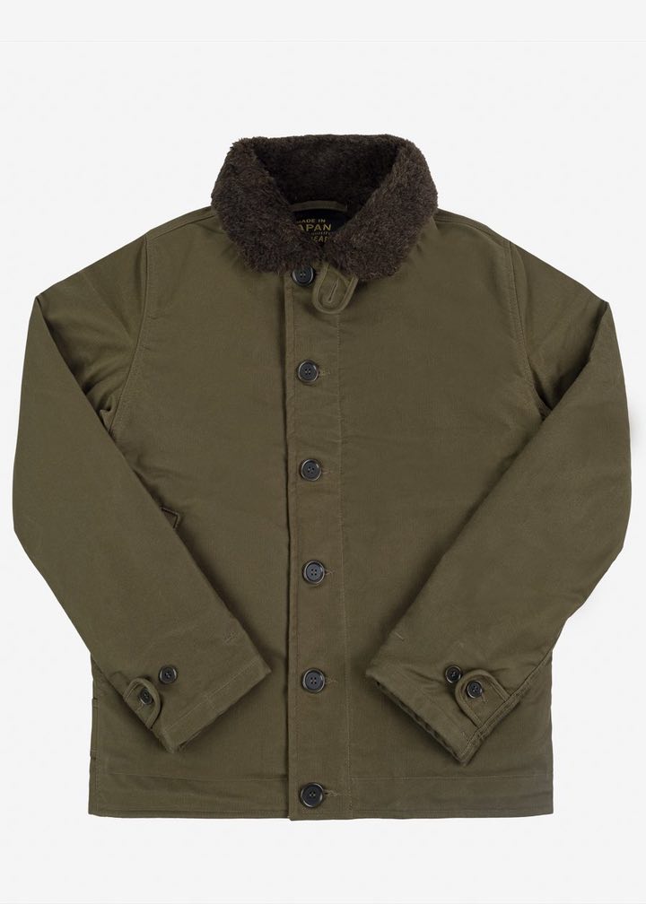Iron Heart Oiled Whipcord N1 Deck Jacket Olive