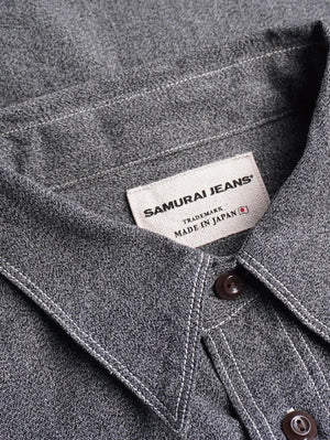 Samurai Jeans Twisted Black Heather Selvedge Chambray Shirt