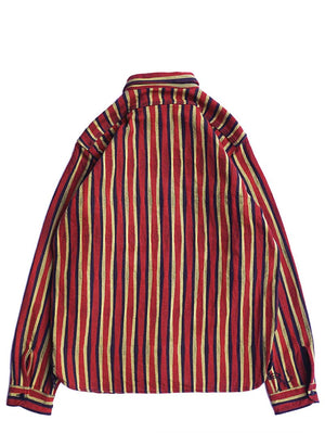 Samurai Jeans Red Drunk Stripe Flannel Shirt