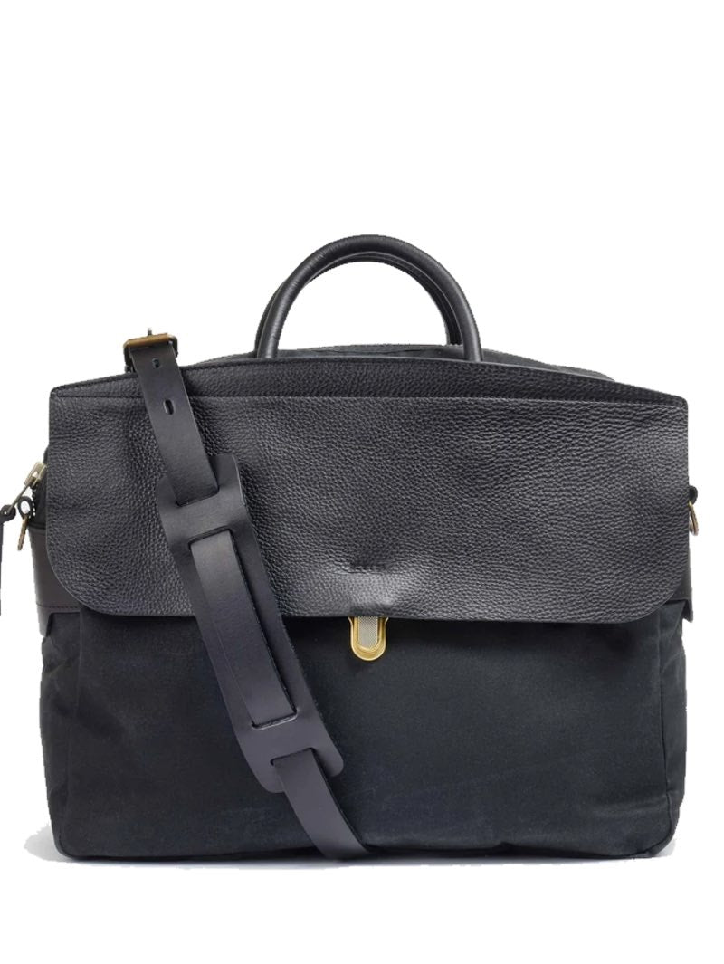 Bleu de chauffe Zeppo Waxed Business Bag in Black