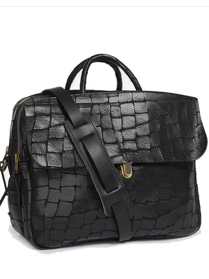 Bleu de chauffe Zeppo Black Croc Leather Bag