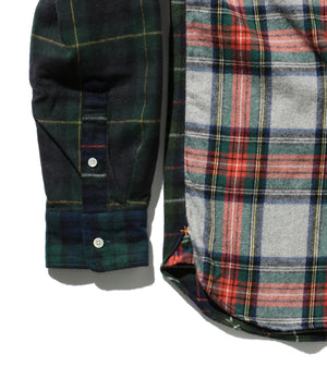 Beams Plus BD Flannel Check Panel Shirt Red