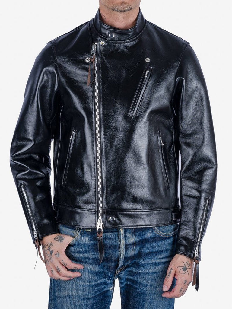 Iron Heart IHJ-128-BLK Japanese Horsehide Double Motorcycle Iron Heart IHJ-128-BLK Japanese Horsehide Double Motorcycle