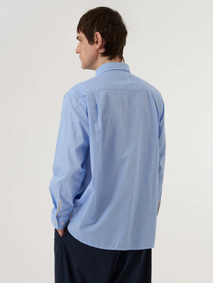 Universal Works Sky/Blue Fil A Fil Mixed Square Pocket Shirt