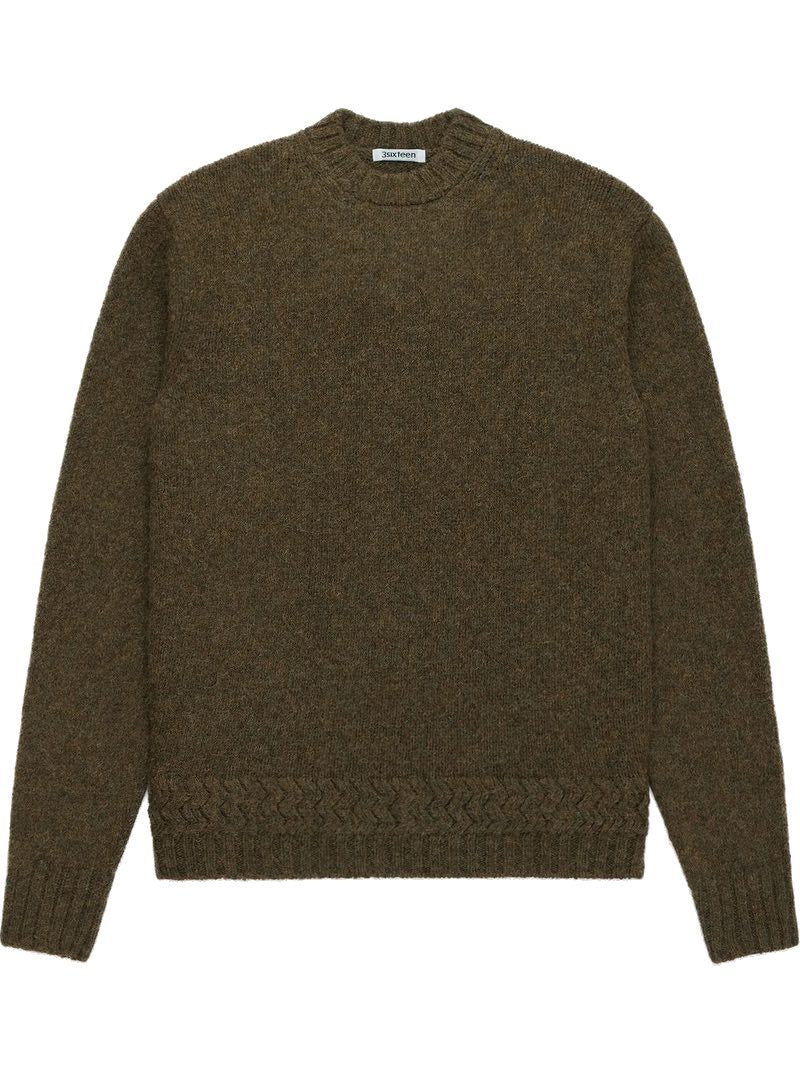 3sixteen Alpaca Crewneck Sweater Olive