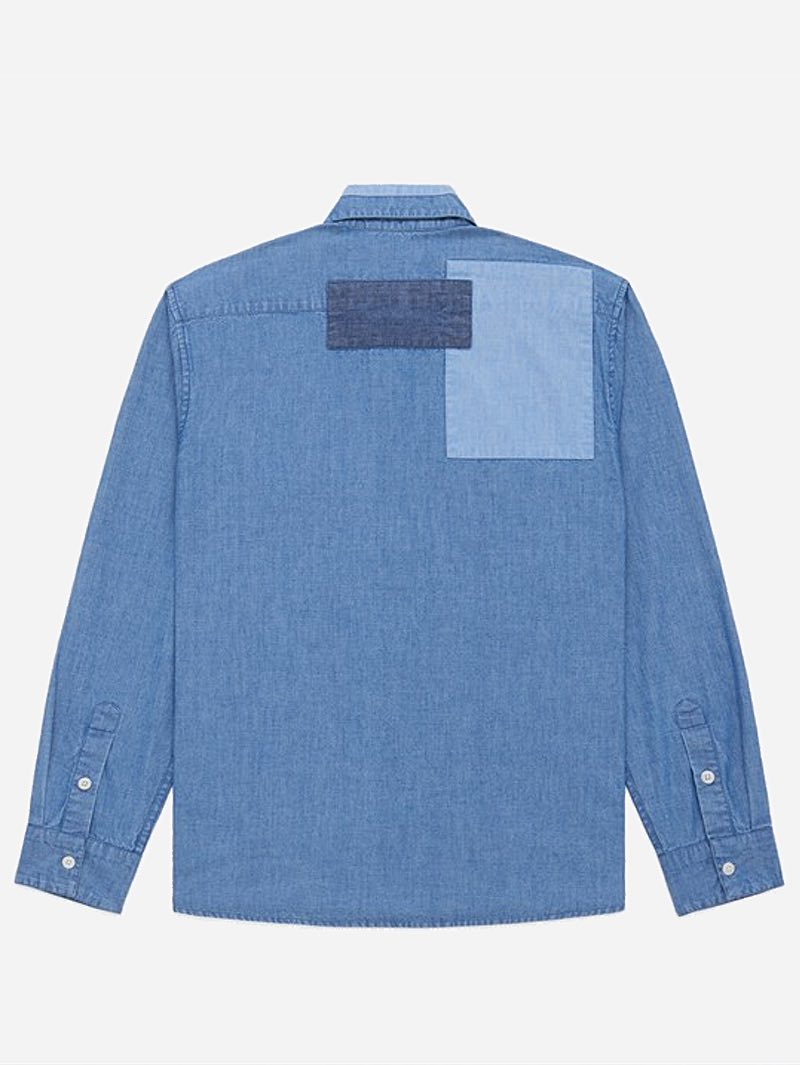 3sixteen Utility Shirt Indigo Patchwork Chambray