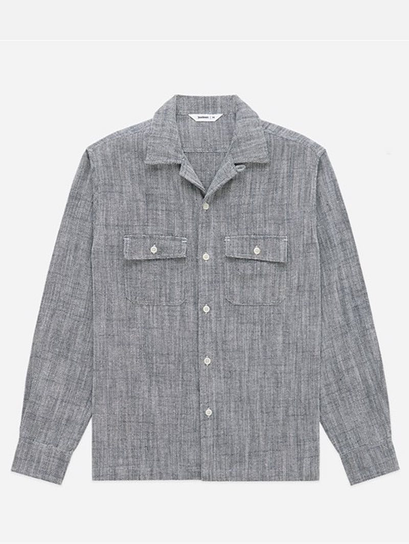 3sixteen Camp Shirt ~ Black Cotton/Linen HBT