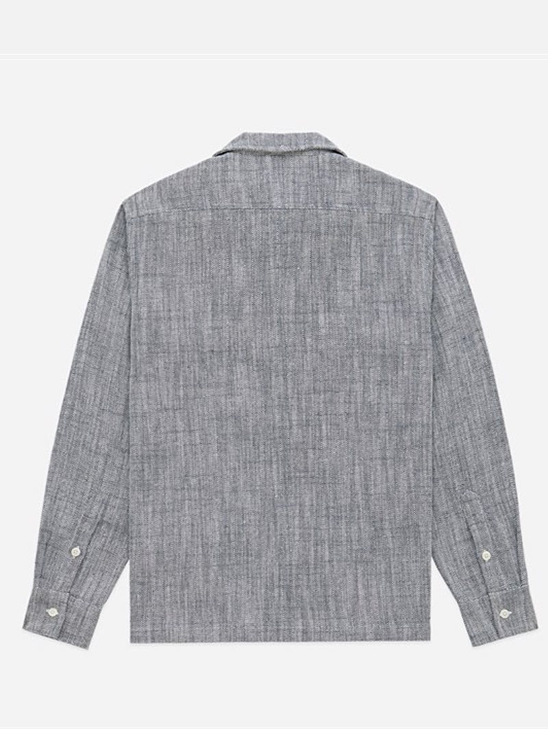 3sixteen Camp Shirt ~ Black Cotton/Linen HBT