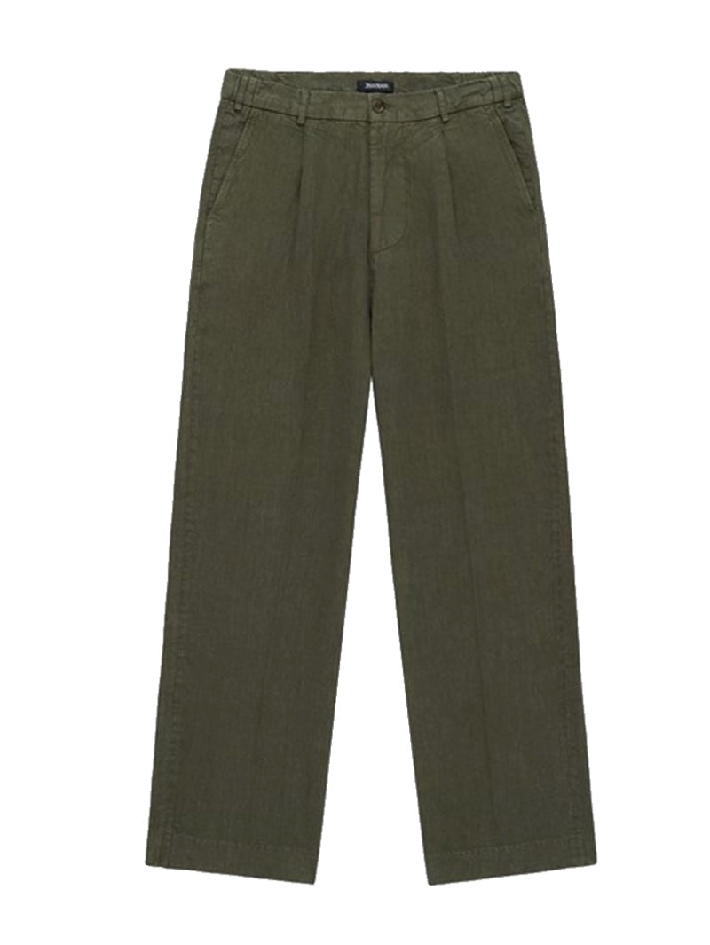 3sixteen Pleated Trouser ~ Olive Linen