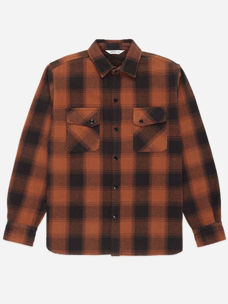 3sixteen Crosscut Flannel Rust Twill Shirt