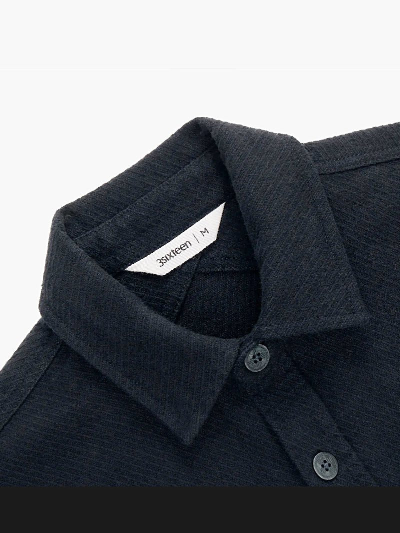 3sixteen Crosscut Flannel Black Twill Shirt