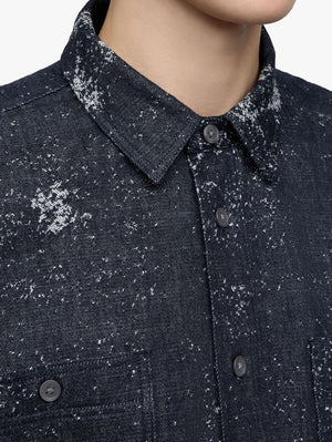 Momotaro MMLS6008 Indigo JAGUARD L/S SHIRT