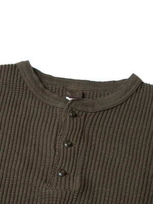 UES Clothing Brown Big Waffle Henley Shirt