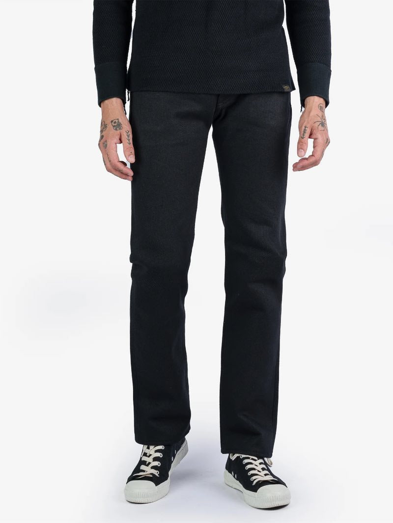 Iron Heart Denim IH-666S-SB 21oz Selvedge Denim Slim Straight Cut Superblack Non-Fade