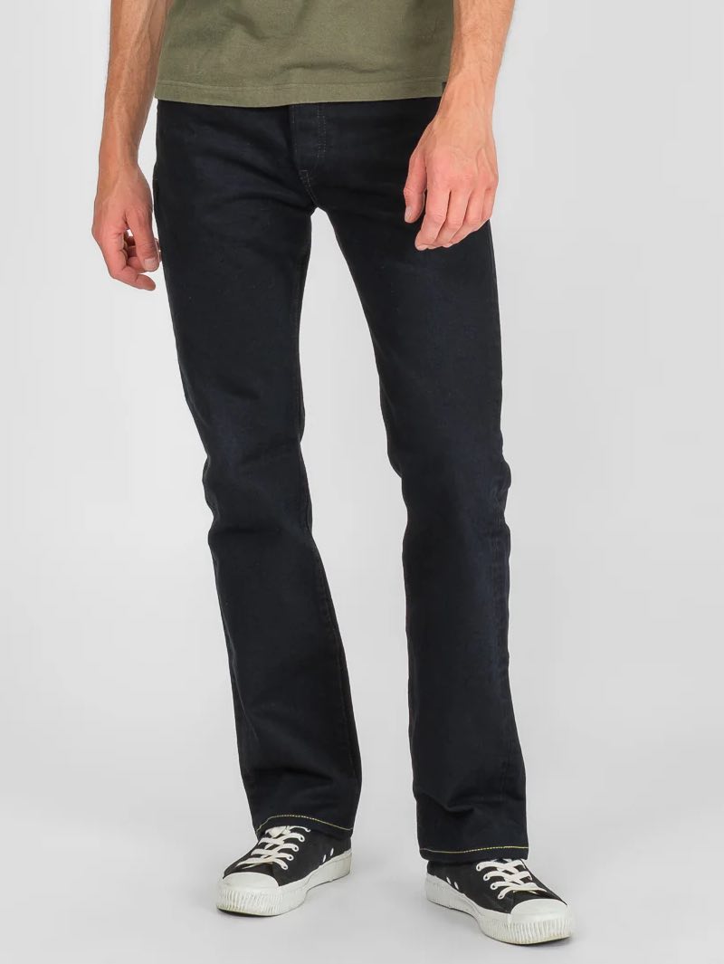 Iron Heart Denim IH-666S-142od Straight Cut 14oz Indigo Overdyed Black