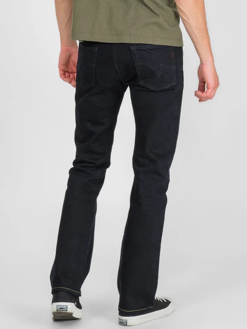 Iron Heart Denim IH-666S-142od Straight Cut 14oz Indigo Overdyed Black