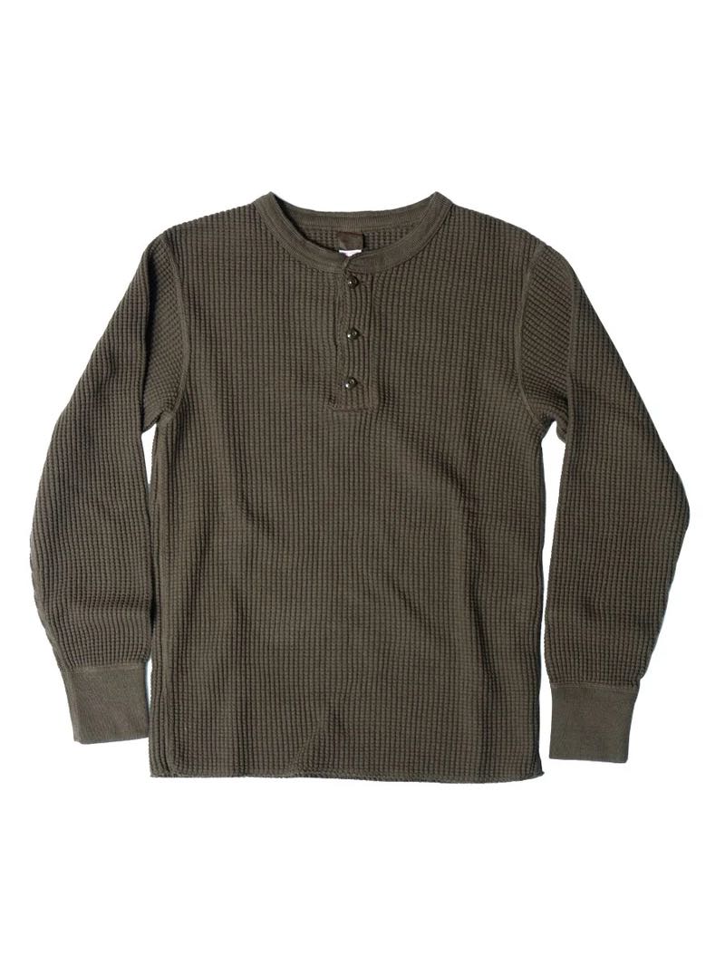 UES Clothing Brown Big Waffle Henley Shirt