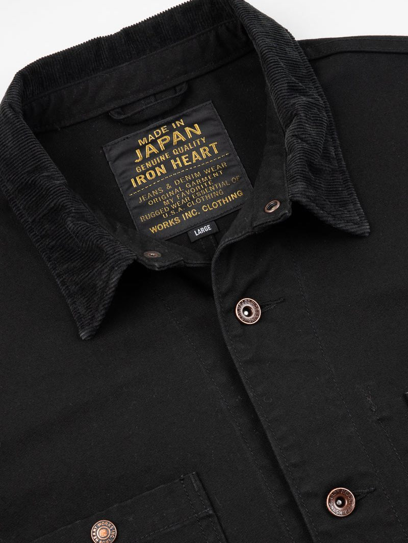 Iron Heart Denim Black IHJ-148-BRN 10oz Kurashikizome® Organic Cotton Duck Chore Jacket (Copy)