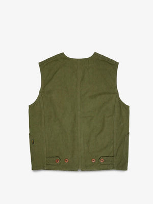 Iron Heart Denim IHV-52-OLV 12oz Duck Canvas Hunting Vest - Olive