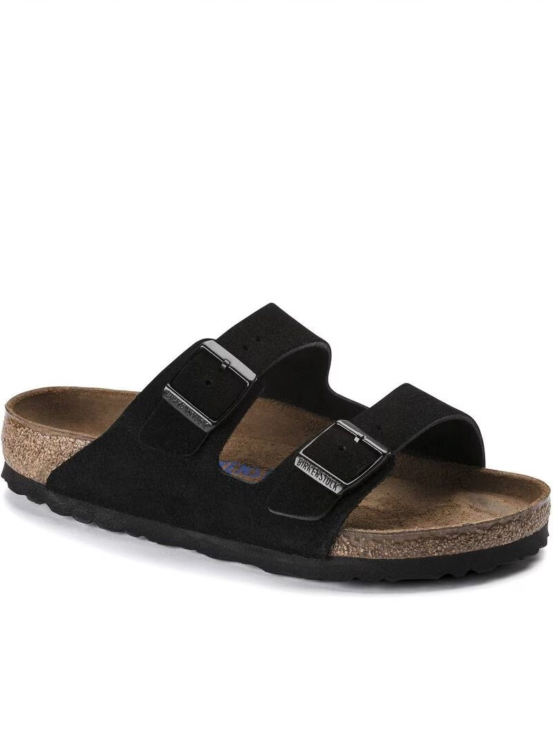 Birkenstock 951321 Arizona Black Suede Soft Foot Bed