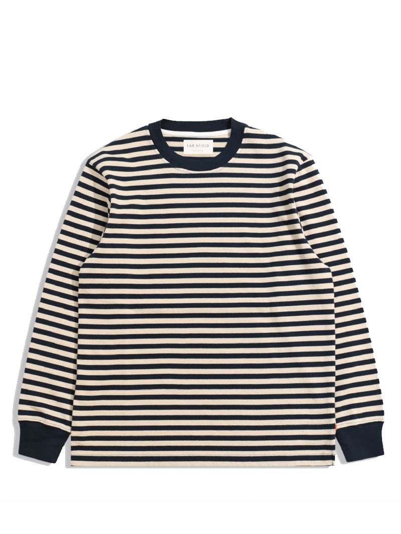 Far Afield Navy Stone BRETON STRIPE Shirt YARN DYED