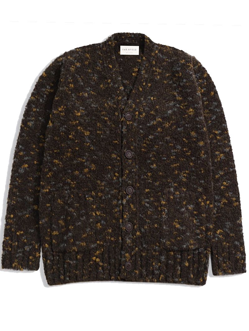 Far Afield Brown Multi BUCKLEY CARDIGAN - BOUCLE