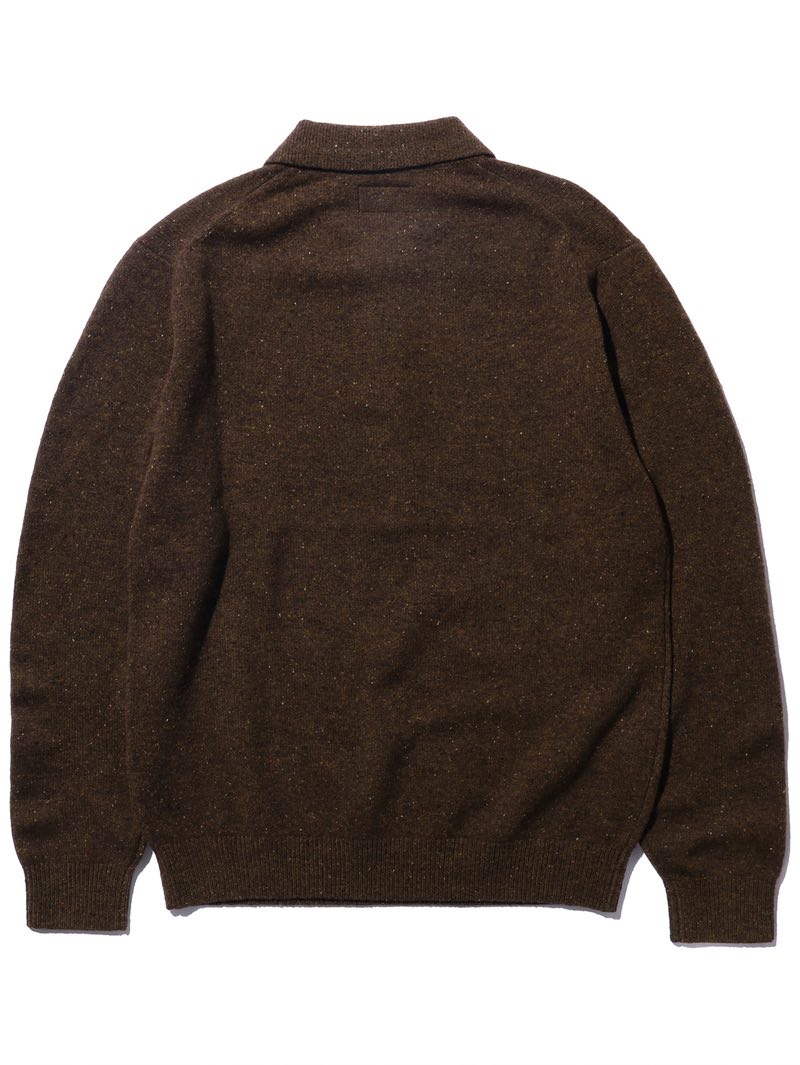 Beams Plus Brown Knit Polo Nep 9G Shirt