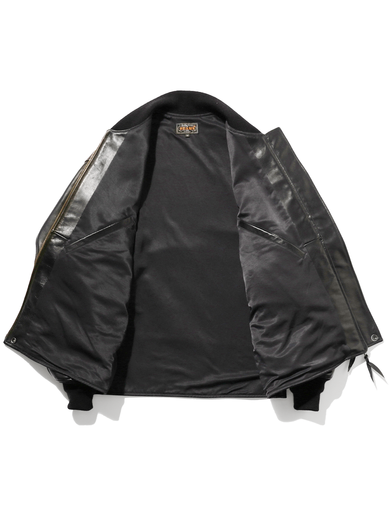 Beams Plus MIL Flight Jacket Leather Black