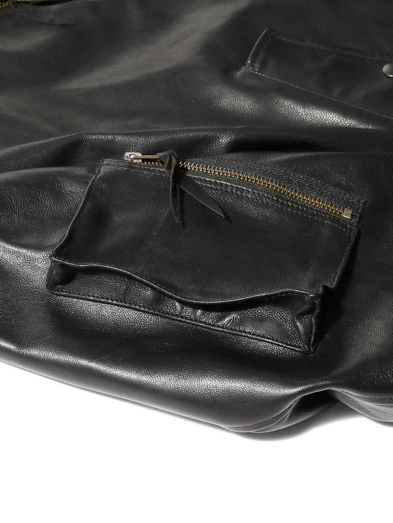 Beams Plus MIL Flight Jacket Leather Black