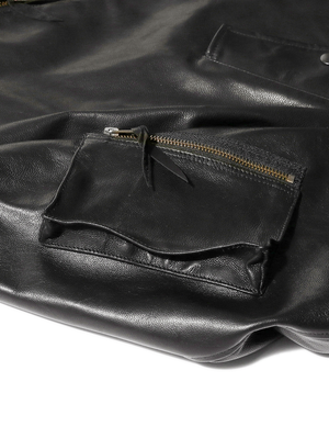 Beams Plus MIL Flight Jacket Leather Black