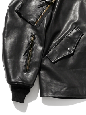 Beams Plus MIL Flight Jacket Leather Black
