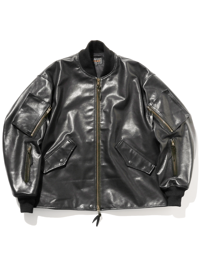 Beams Plus MIL Flight Jacket Leather Black