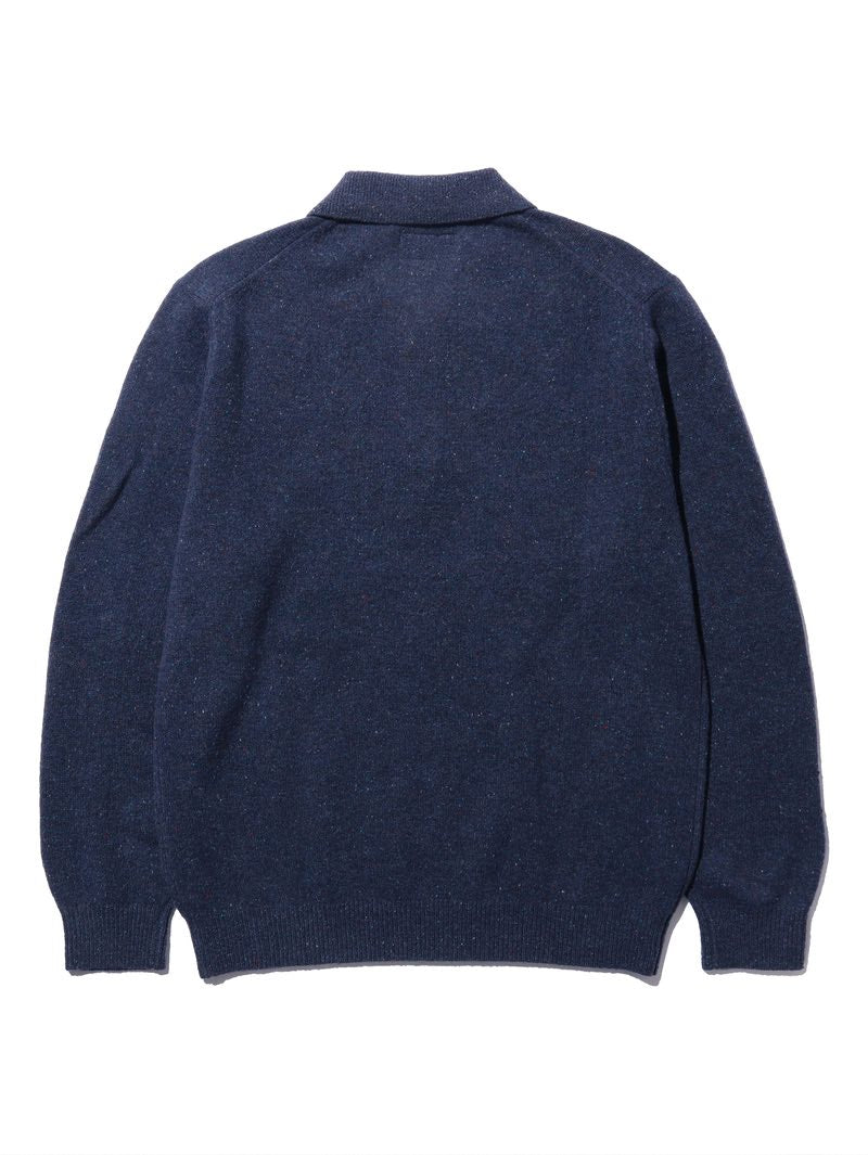 Beams Plus Navy Knit Polo Nep 9G Shirt
