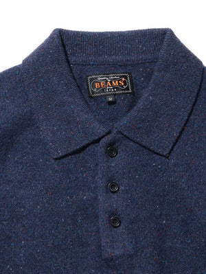 Beams Plus Navy Knit Polo Nep 9G Shirt