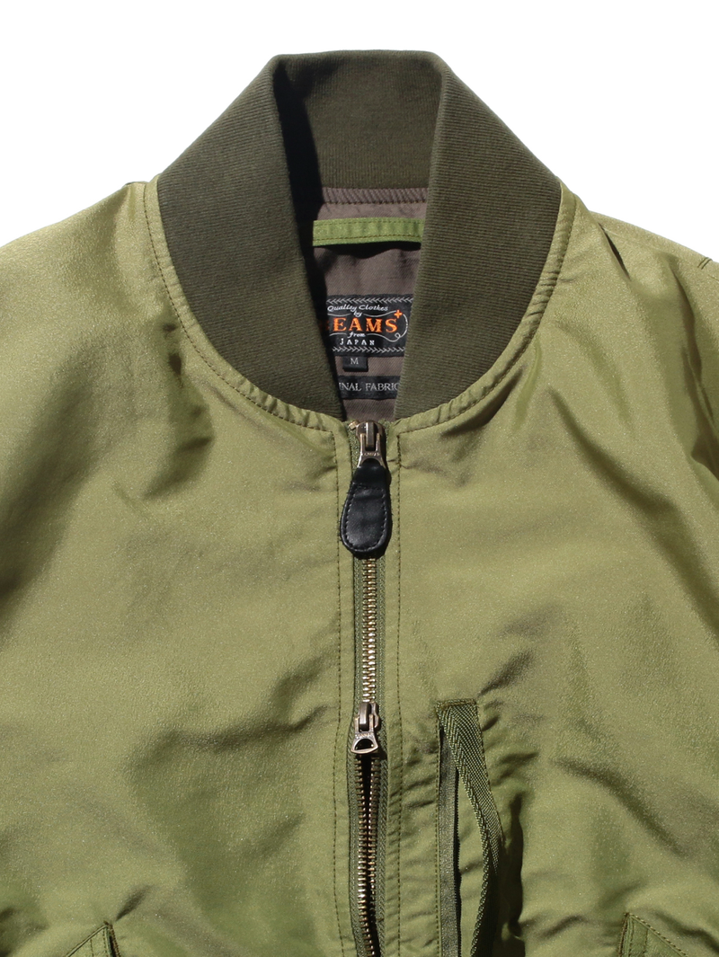Beams Plus Olive MIL Flight Jacket Iridescent Twill