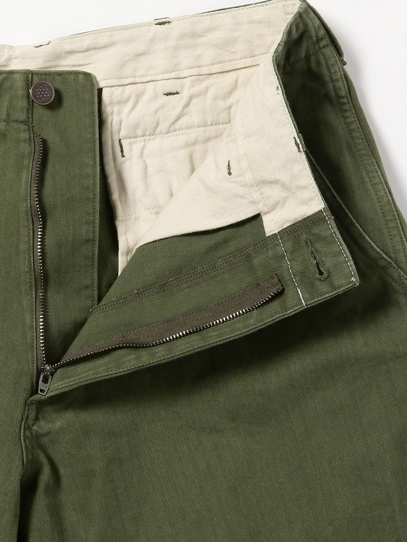 Beams Plus Olive MIL Trousers Herringbone