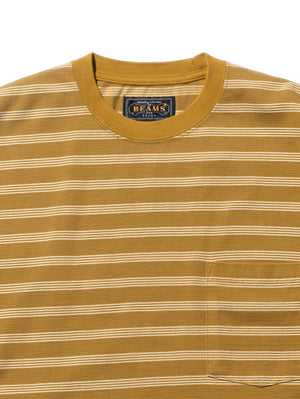Beams Plus Pocket Tee Pin Stripe Gold