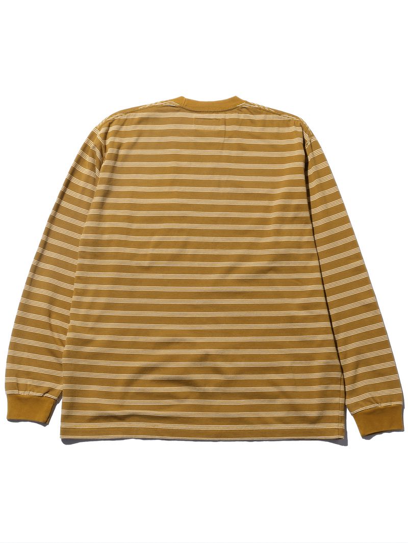 Beams Plus Pocket Tee Pin Stripe Gold