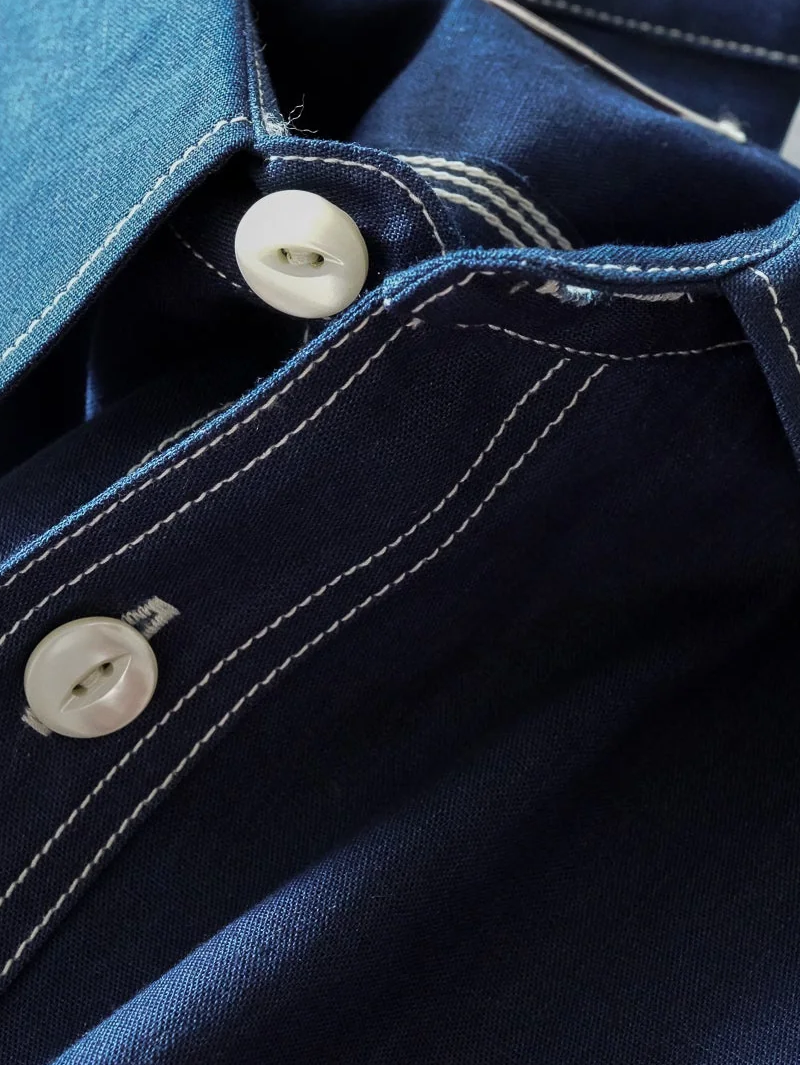 Big John MS003R Dark Indigo Chambray Work Shirt