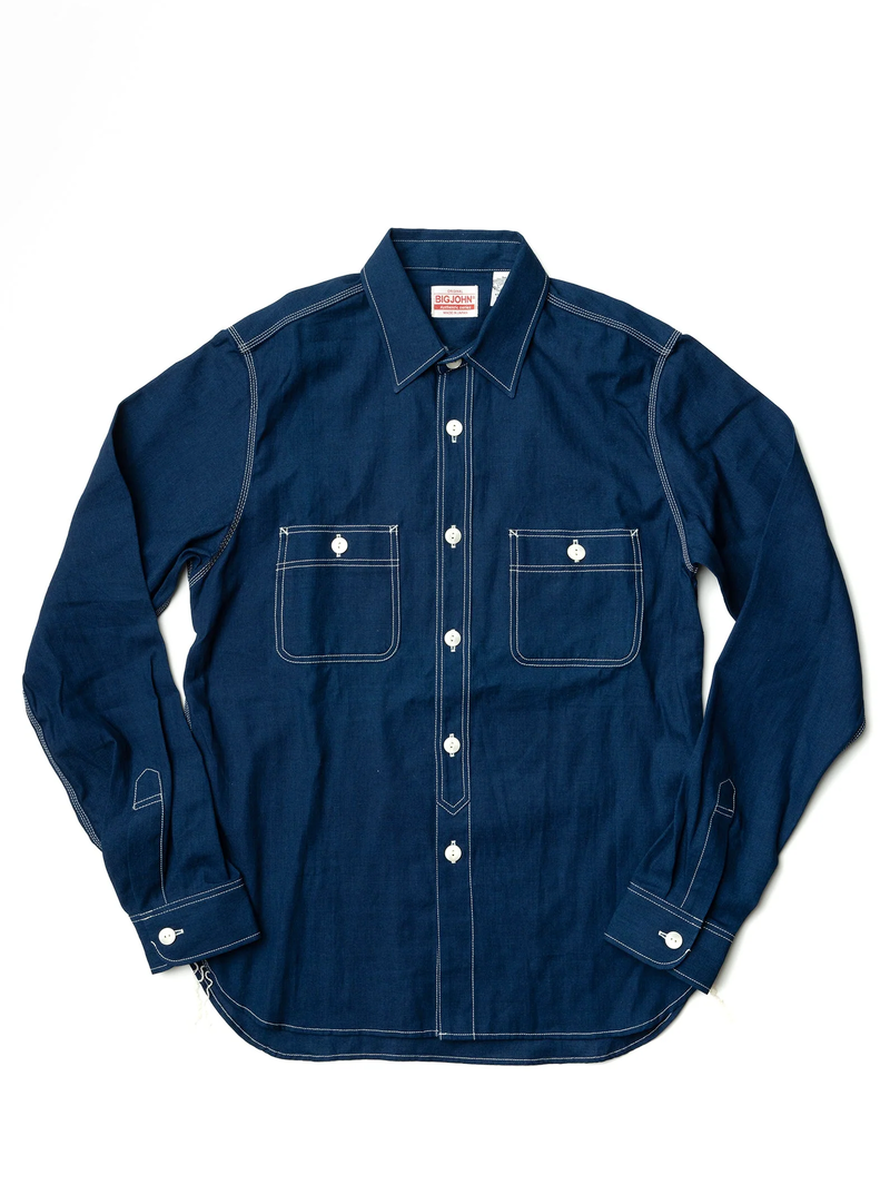Big John MS003R Dark Indigo Chambray Work Shirt