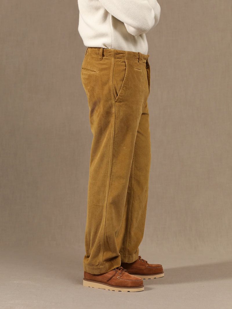 East Harbour F2613 Axel Mustard Wide Corduroy Pants