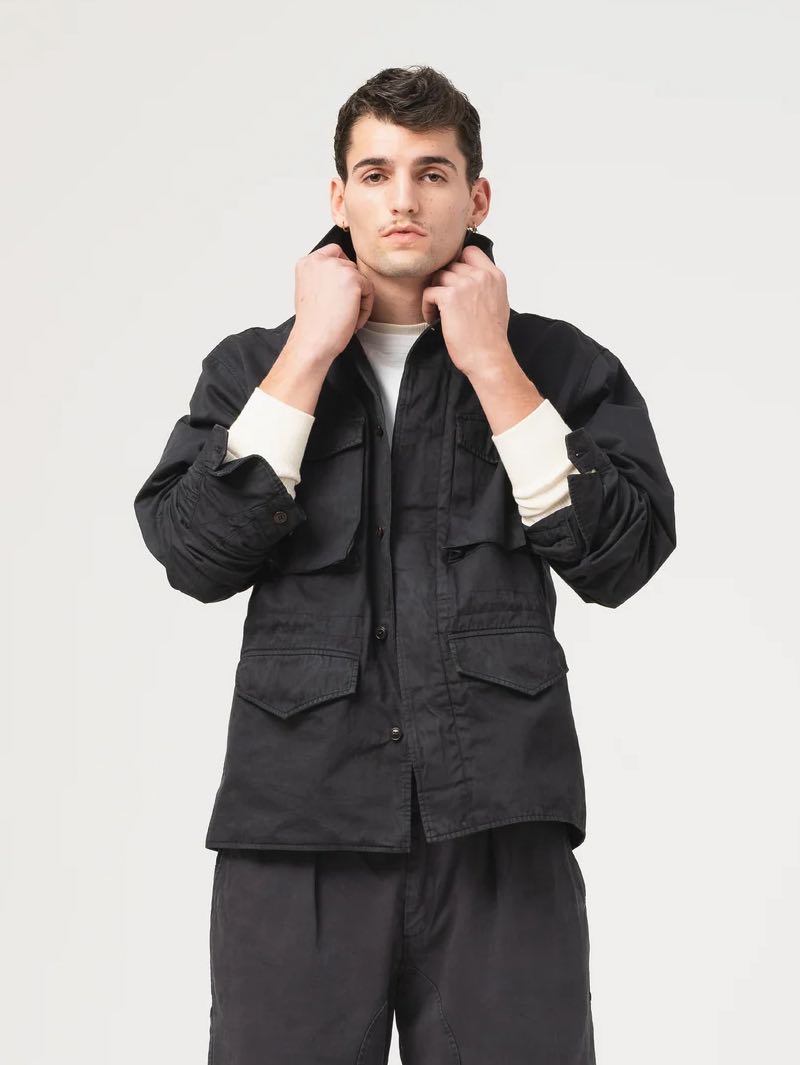 Eat Dust Jungle Jacket Gabardine Satin Asphalt