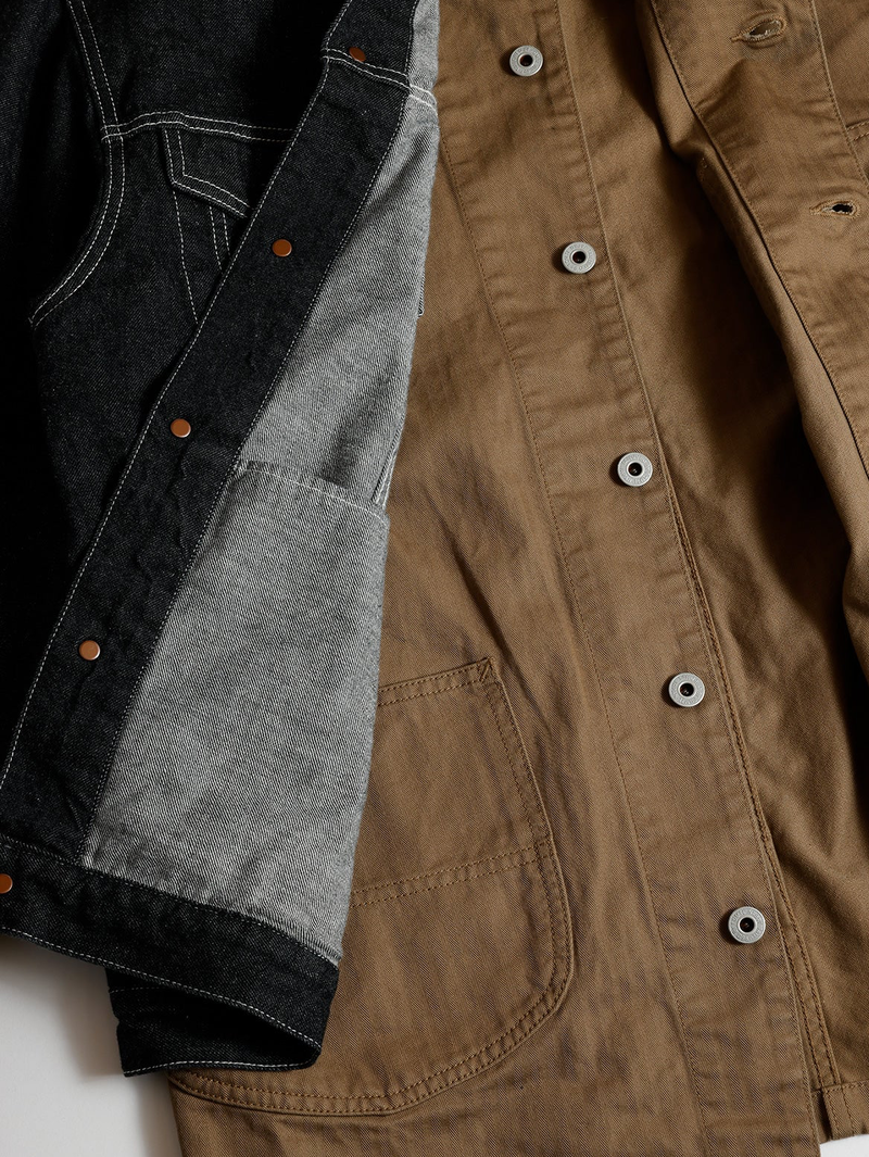 FDMTL FA25JK43B Brown THIRD JACKET COVERALL RINSE