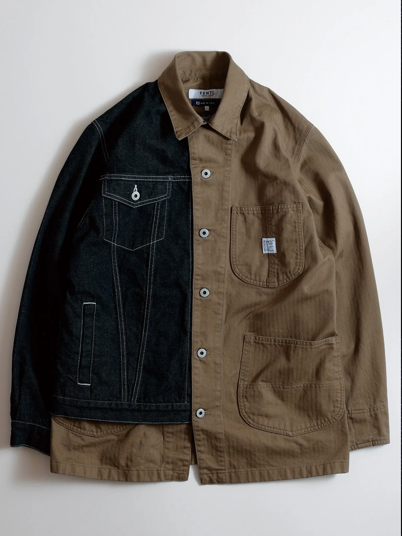 FDMTL FA25JK43B Brown THIRD JACKET COVERALL RINSE