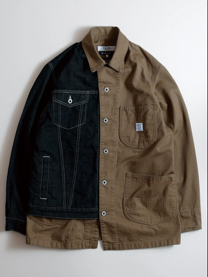 FDMTL FA25JK43B Brown THIRD JACKET COVERALL RINSE