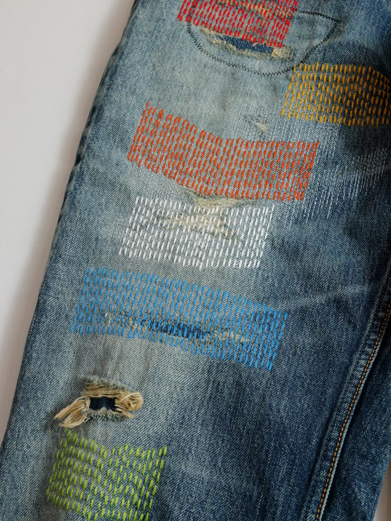 FDMTL FA25MG129 Indigo Classic Patchwork Jeans CS129