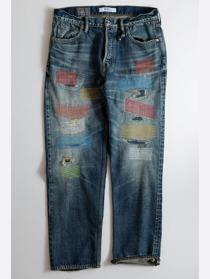 FDMTL FA25MG129 Indigo Classic Patchwork Jeans CS129