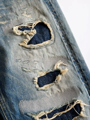 FDMTL FA25MG131 Indigo Patchwork Classic Fit Denim CS131