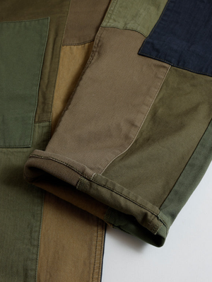 FDMTL FA25PN32B Khaki Patchwork Wide Pants Rinsed